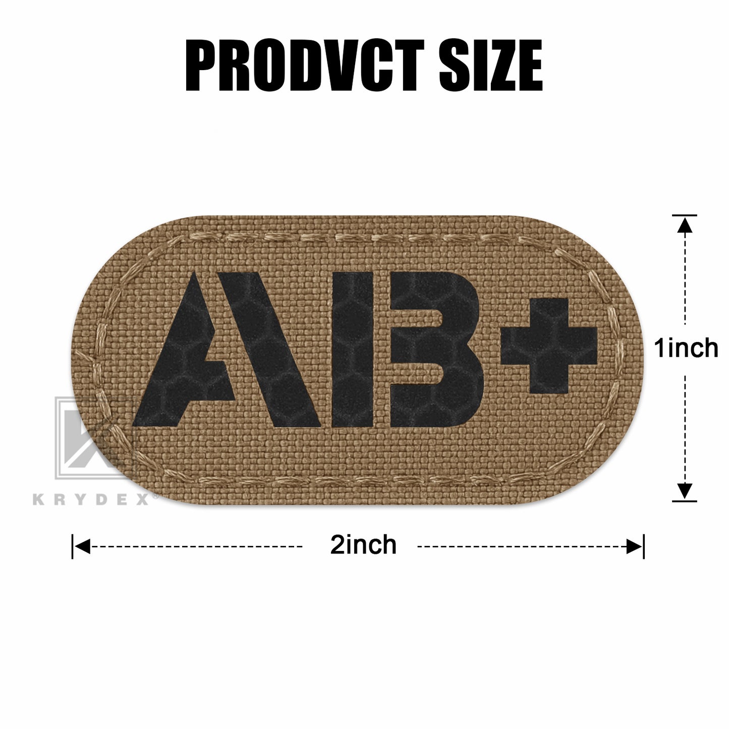 Krydex 4pcs AB+ POS Blood Type Patches Tactical Reflective Hook & Loop Badge First Aid Emergency IFAK Trauma Patch 2x1 In.