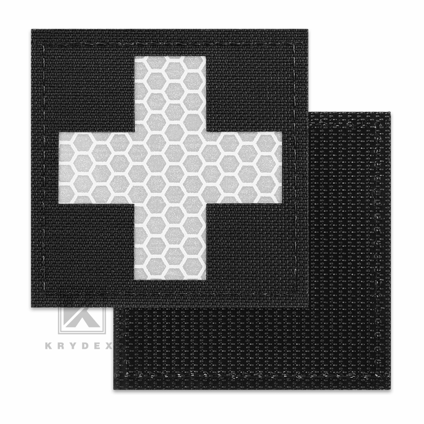 Krydex 2pcs Medical Cross Patches First Aid MED Badge Emergency IFAK Trauma Reflective Patch 2x2 In.