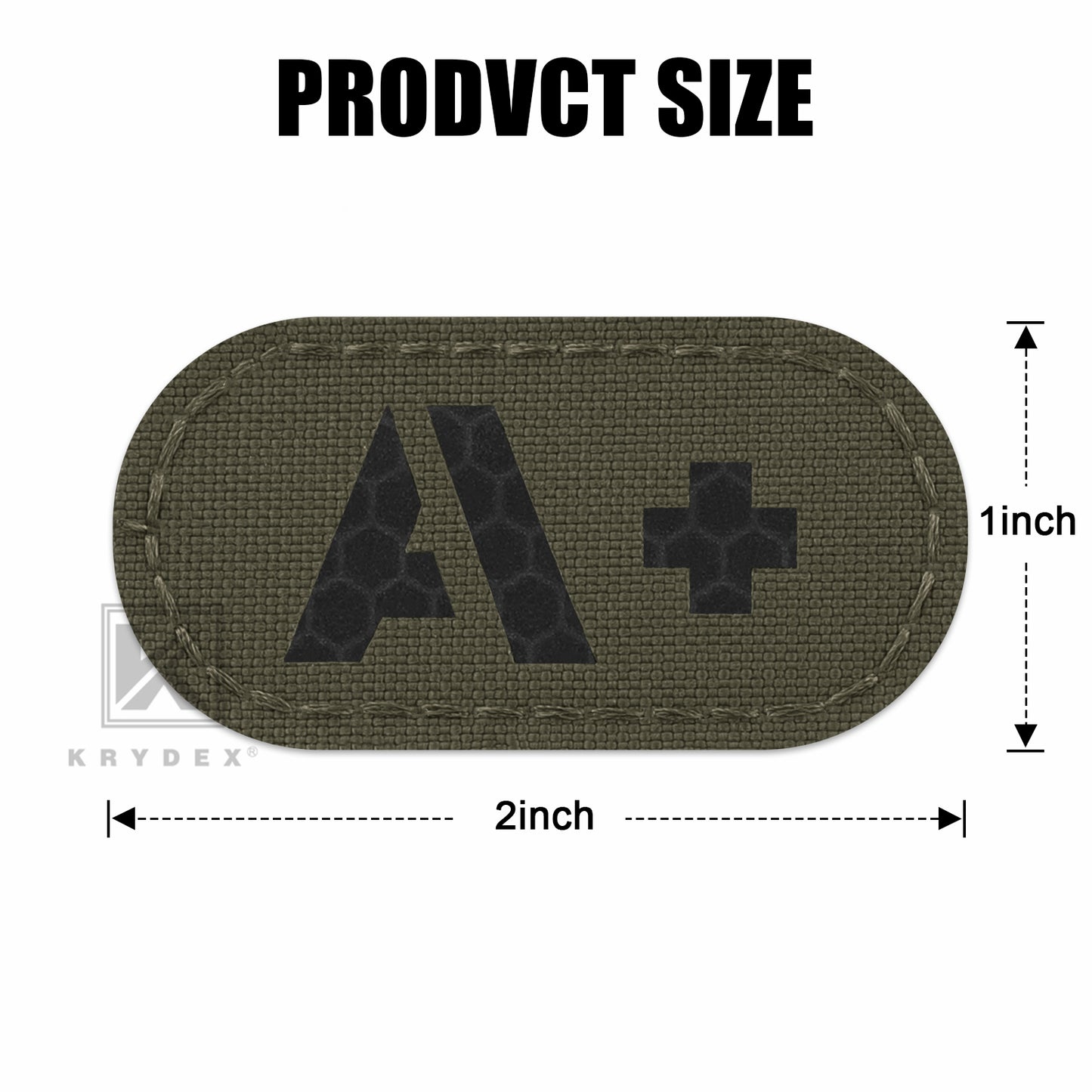Krydex 4pcs AB+ POS Blood Type Patches Tactical Reflective Hook & Loop Badge First Aid Emergency IFAK Trauma Patch 2x1 In.