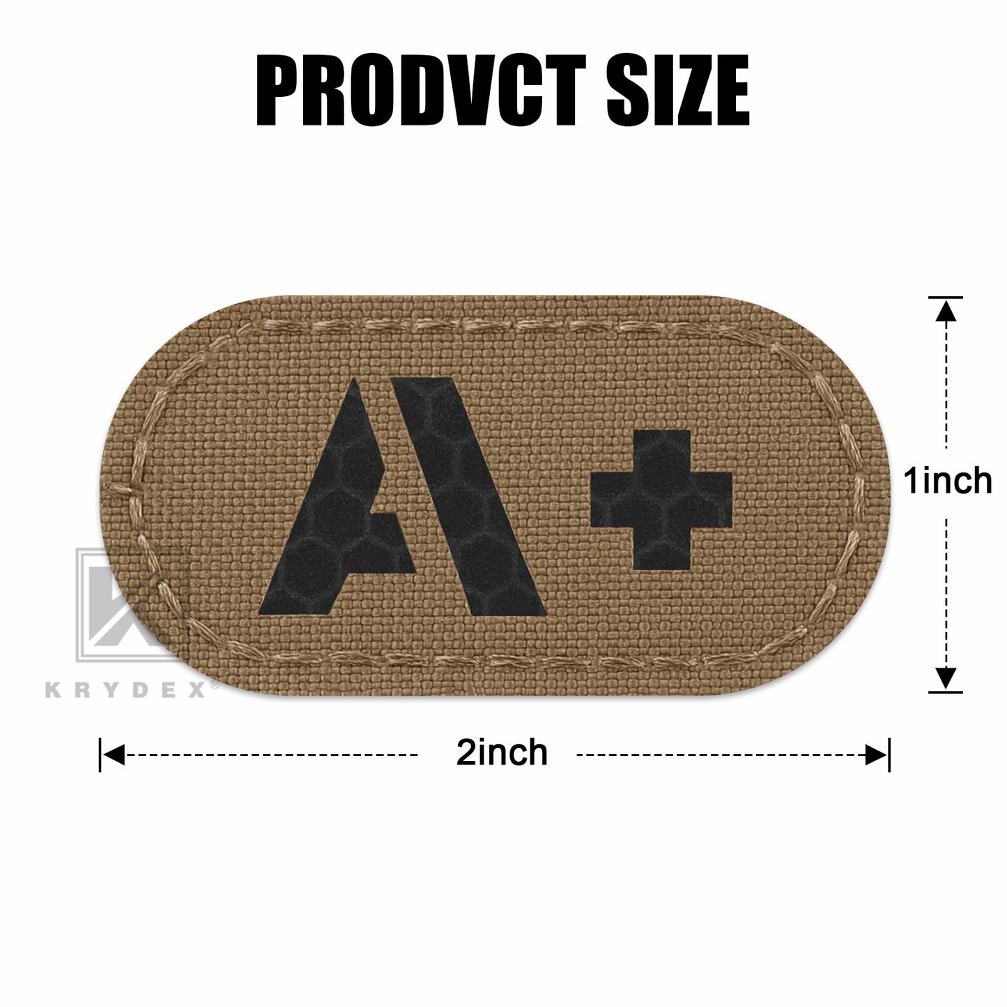 Krydex 4pcs AB+ POS Blood Type Patches Tactical Reflective Hook & Loop Badge First Aid Emergency IFAK Trauma Patch 2x1 In.