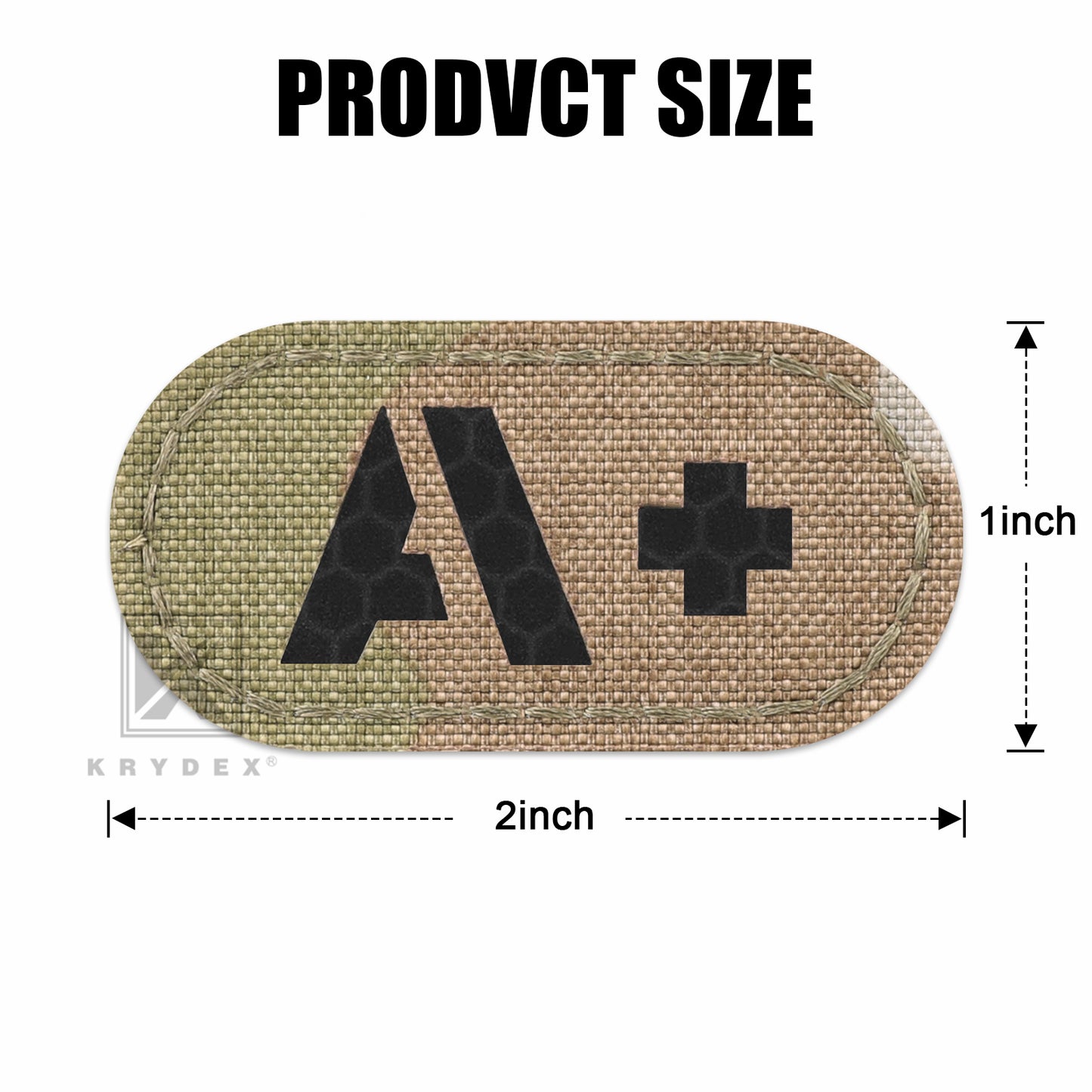 Krydex 4pcs AB+ POS Blood Type Patches Tactical Reflective Hook & Loop Badge First Aid Emergency IFAK Trauma Patch 2x1 In.