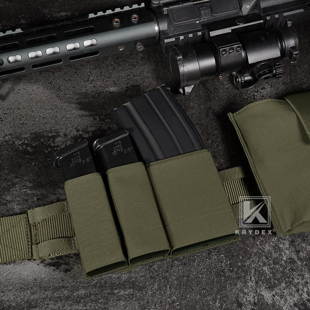 Krydex Tactical Double 9mm & 5.56 Magazine Pouch Mag Holder Duty Belt & Molle Compatible