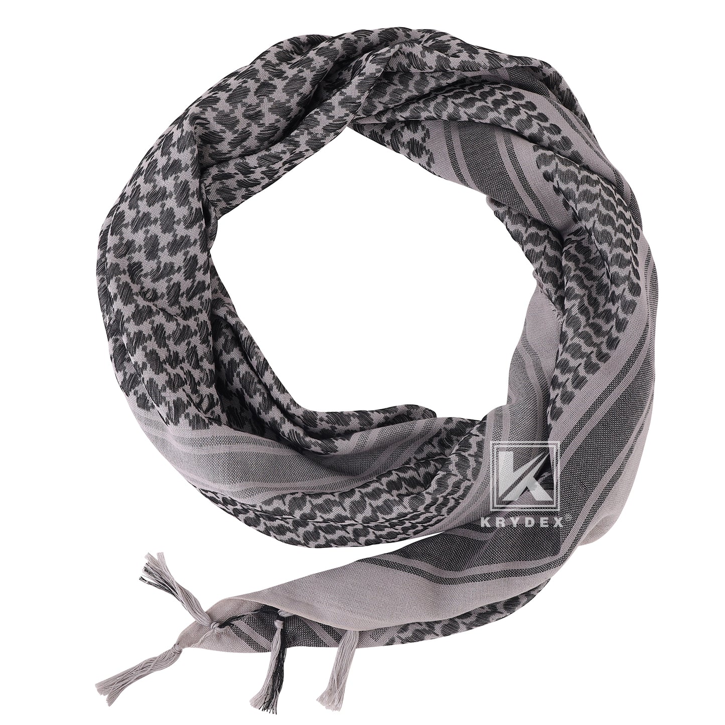 Krydex Tactical Scarf Headwrap Facecover Cotton Shemagh Breathable Balaclava Face Mask Neck Gaiter 43” x 43”