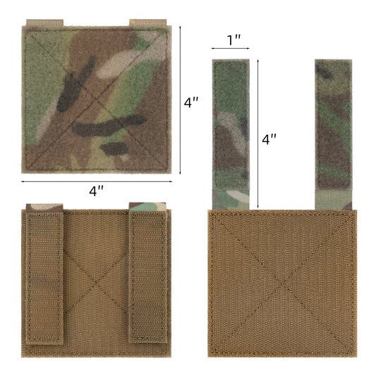 Krydex 4-Pack 4x4 Inch Dual-Sided Molle Patch Panel Hook & Loop Adapter Board for Patches Pouches & Accessories Reversible Hook/Loop Surface for Vests Backpacks & Tactical Gear Heavy-Duty Nylon