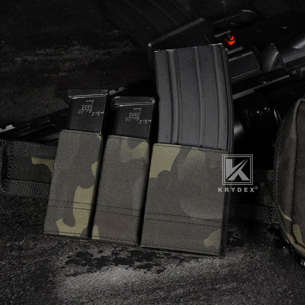 Krydex Tactical Double 9mm & 5.56 Magazine Pouch Mag Holder Duty Belt & Molle Compatible