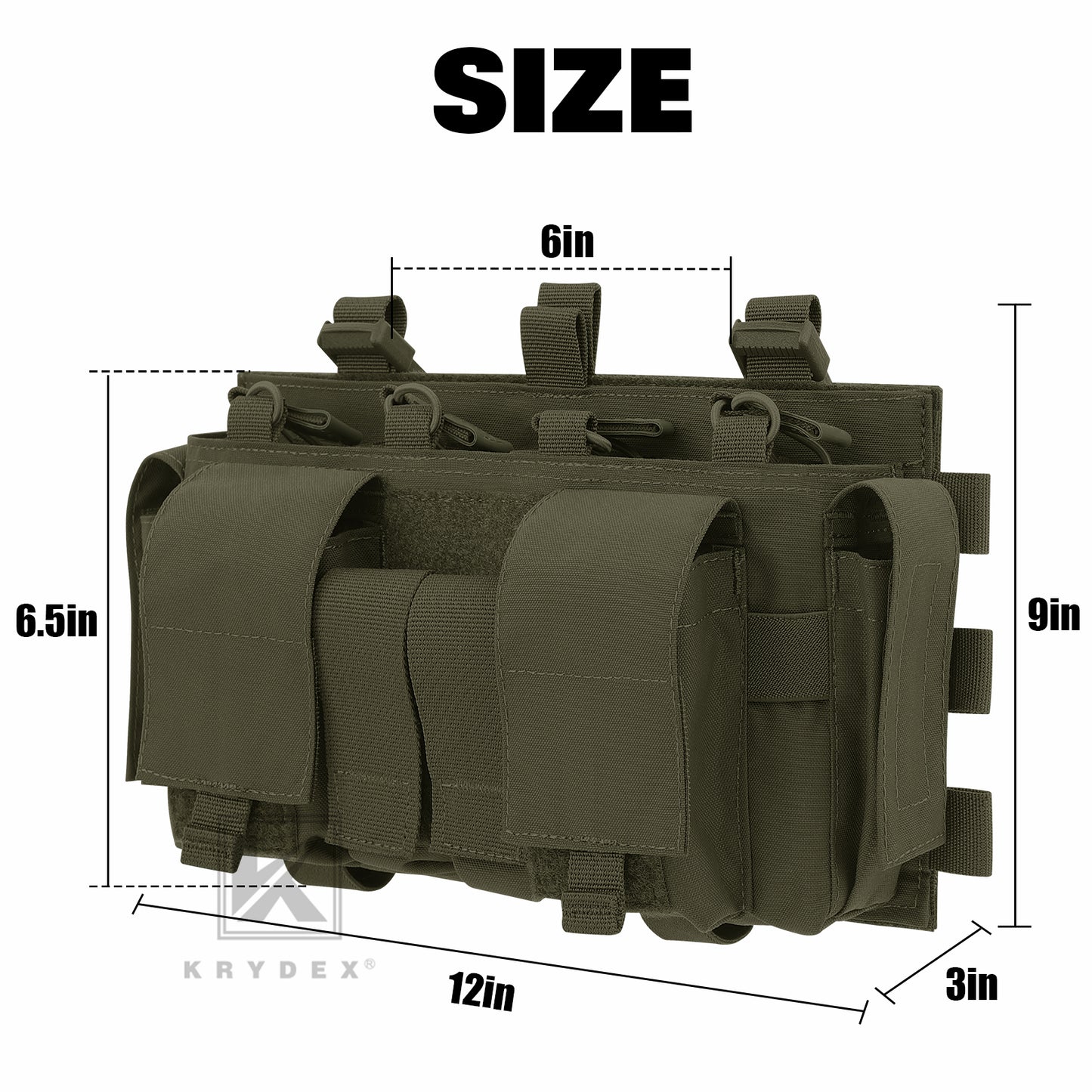 KRYDEX Tactical MF IV Placard 556 & 9mm Magazine Pouch for SCARAB Plate Carrier Vest