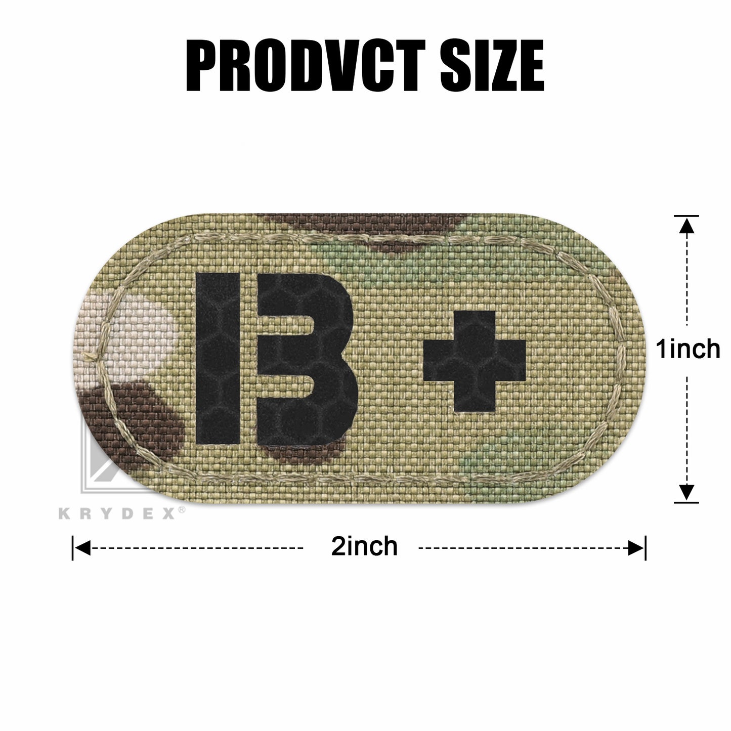 Krydex 4pcs AB+ POS Blood Type Patches Tactical Reflective Hook & Loop Badge First Aid Emergency IFAK Trauma Patch 2x1 In.