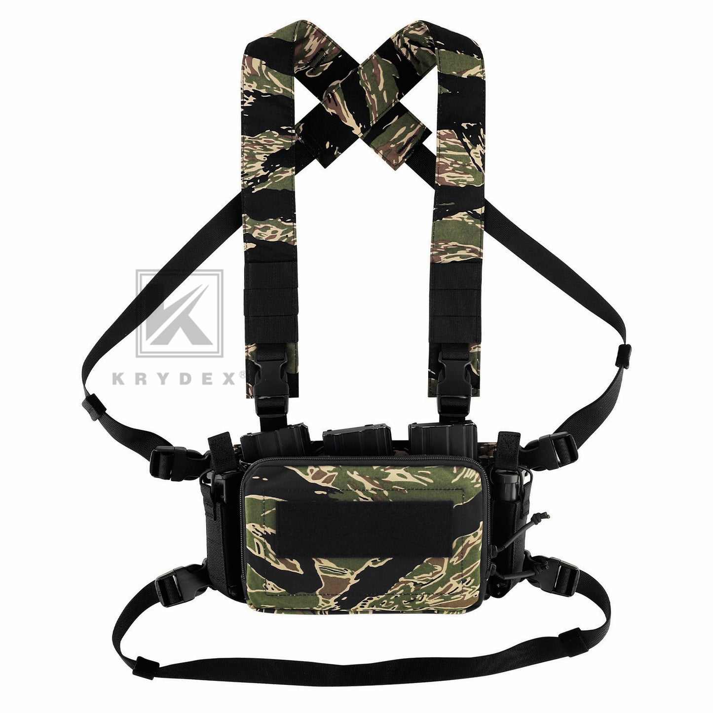 KRYDEX Tactical D3CR Chest Rig 5.56 7.62 Rifle Pistol Mag Pouch Placard Carrier with D3 Flatpack Tactical Backpack