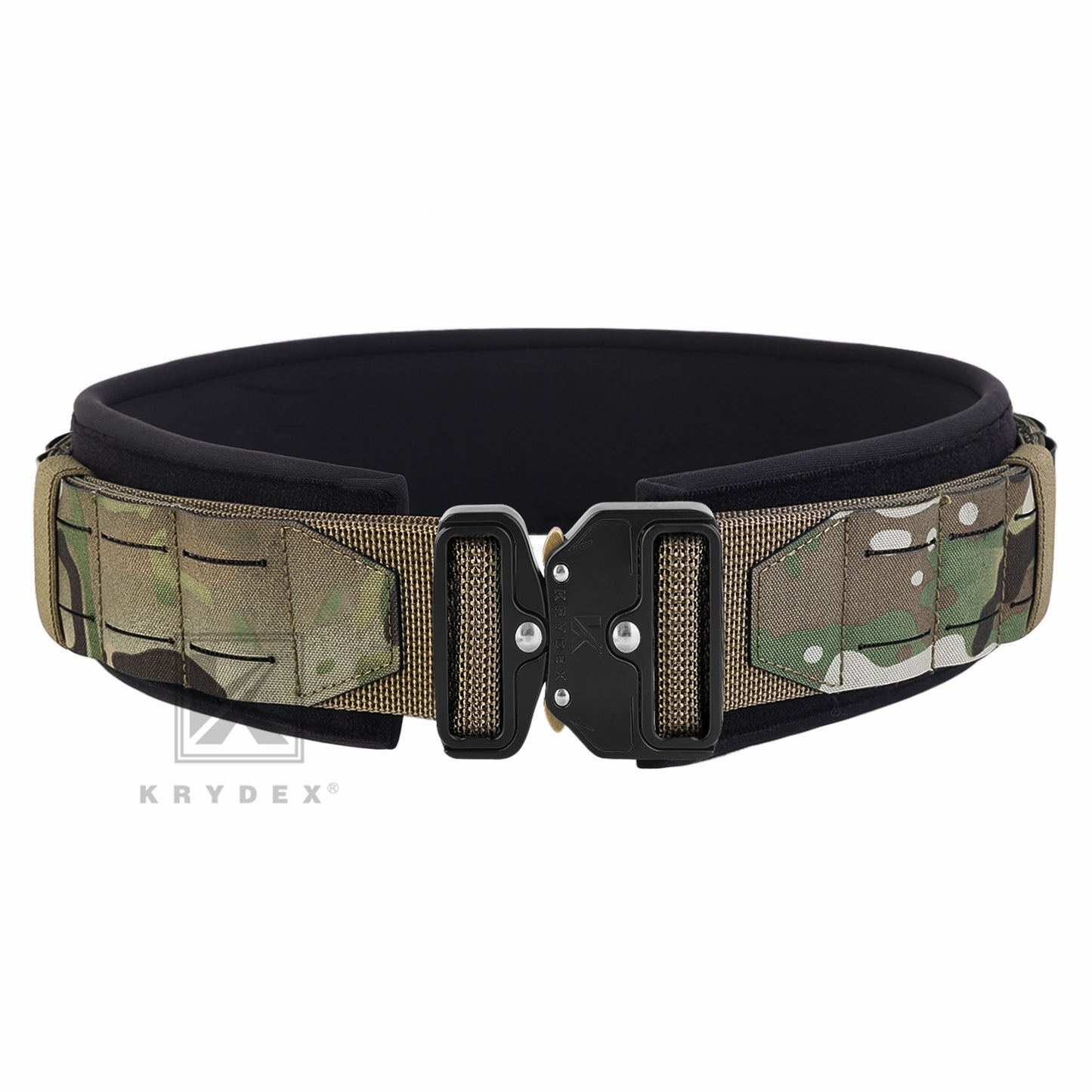 Krydex Tactical Molle Belt Quick Release Duty Gun Shooting Belt Laser Molle Padded Load Bearing Stiffened Belt