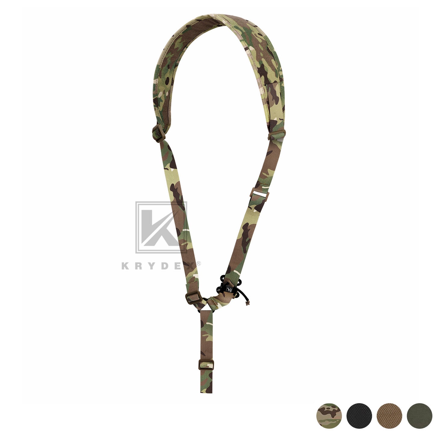 KRYDEX Tactical Rifle Single Point Sling Padded Modular Sub Gun Shoulder Strap Slingster Rapid Adjust