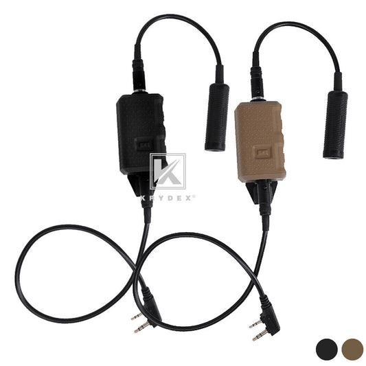 KRYDEX FCS Tactical Headset Comtac III RAC Radio Connector V20 PTT KN6 U174/U MTP3150 PD780 XTS KENWOOD