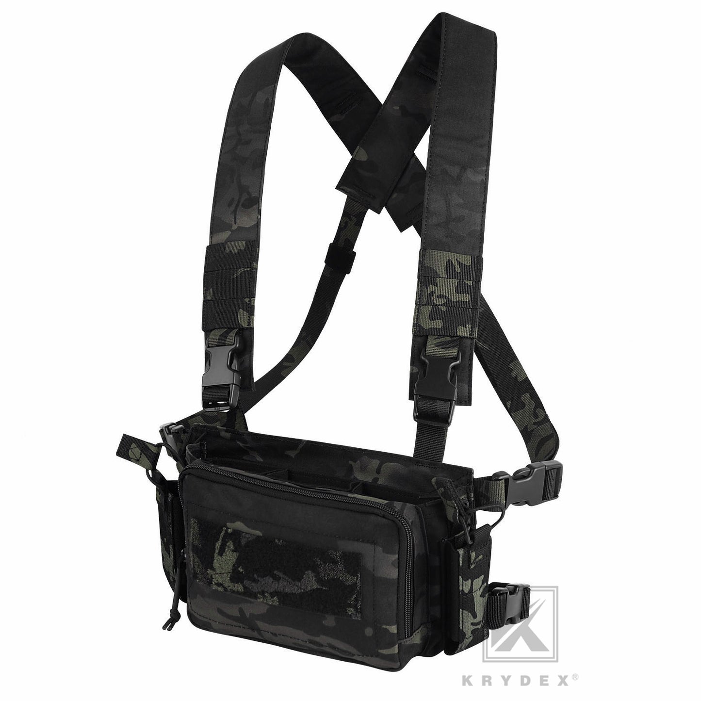 KRYDEX Tactical D3CR Chest Rig 5.56 7.62 Rifle Pistol Mag Pouch Placard Carrier with D3 Flatpack Tactical Backpack