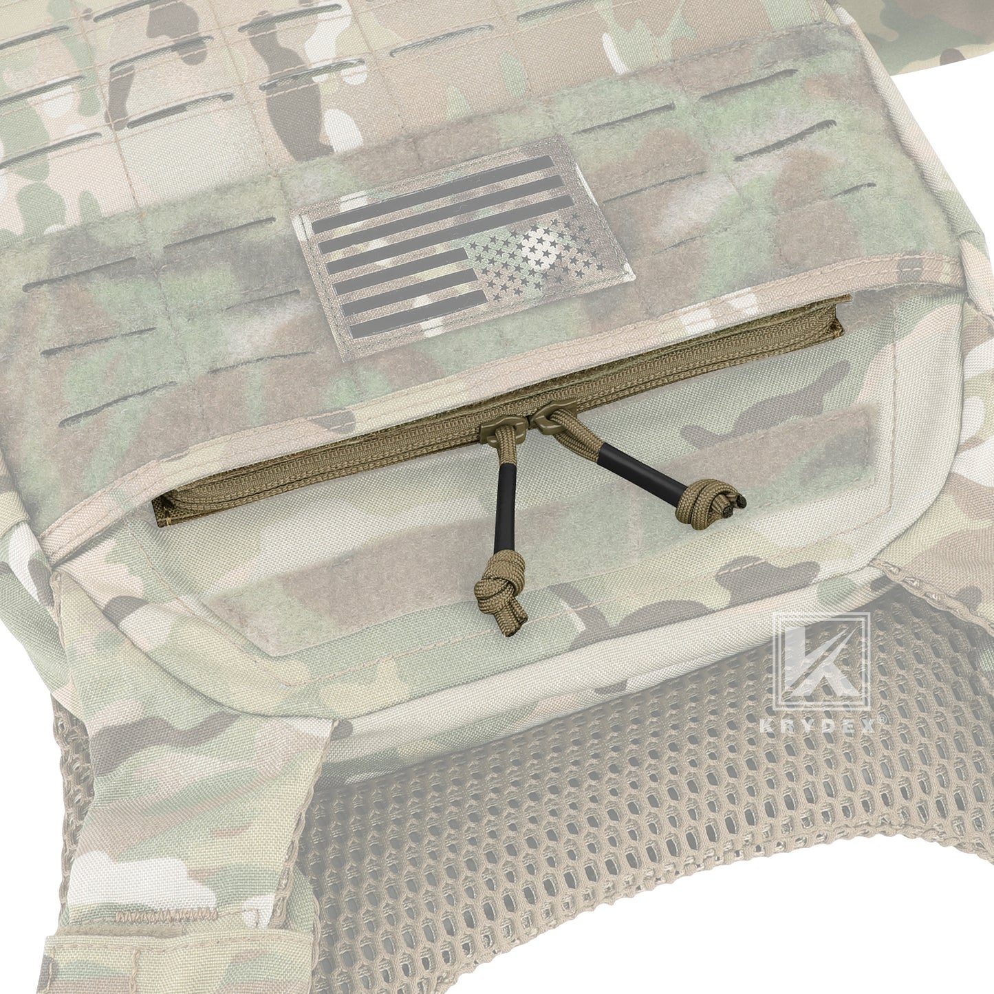 Krydex Tactical Vest Admin Pocket Zipper Insert Chest Full Two Way Zip For 511 Trainer Vest CPC Carrier