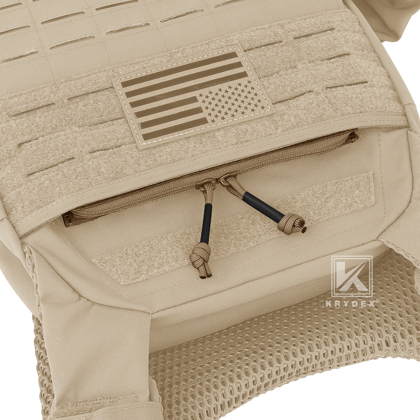 Krydex Tactical Vest Admin Pocket Zipper Insert Chest Full Two Way Zip For 511 Trainer Vest CPC Carrier