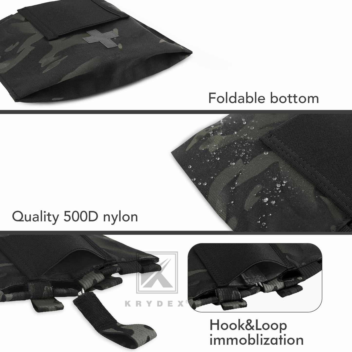 KRYDEX LBT-9022B-T Blow Out MOLLE Medical Pouch Emergency Survival Kit Bag IFAK First Aid Storage Pouch