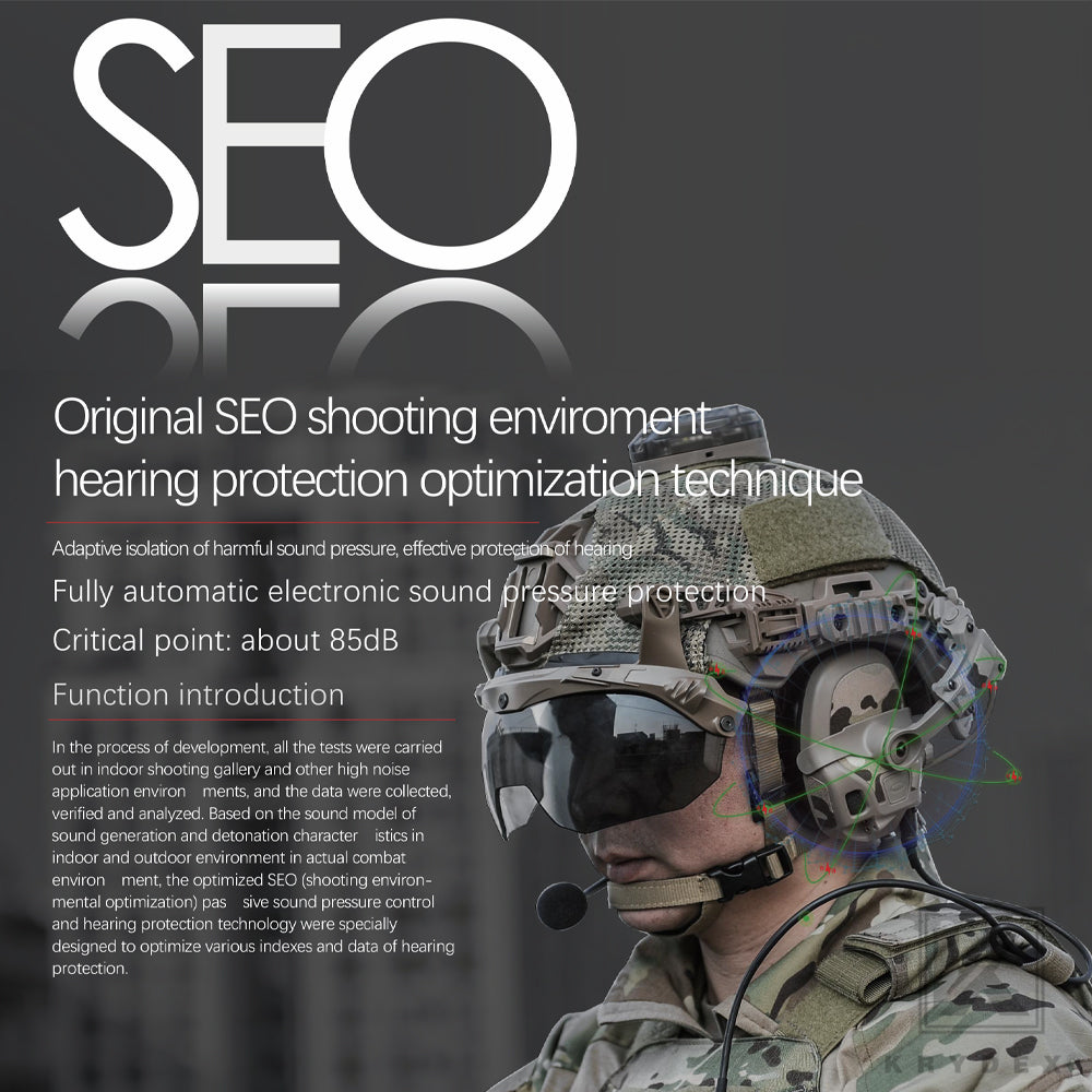 KRYDEX FCS AMP Tactical Headset Communication Noise Reduction Gear V20 V60 PTT