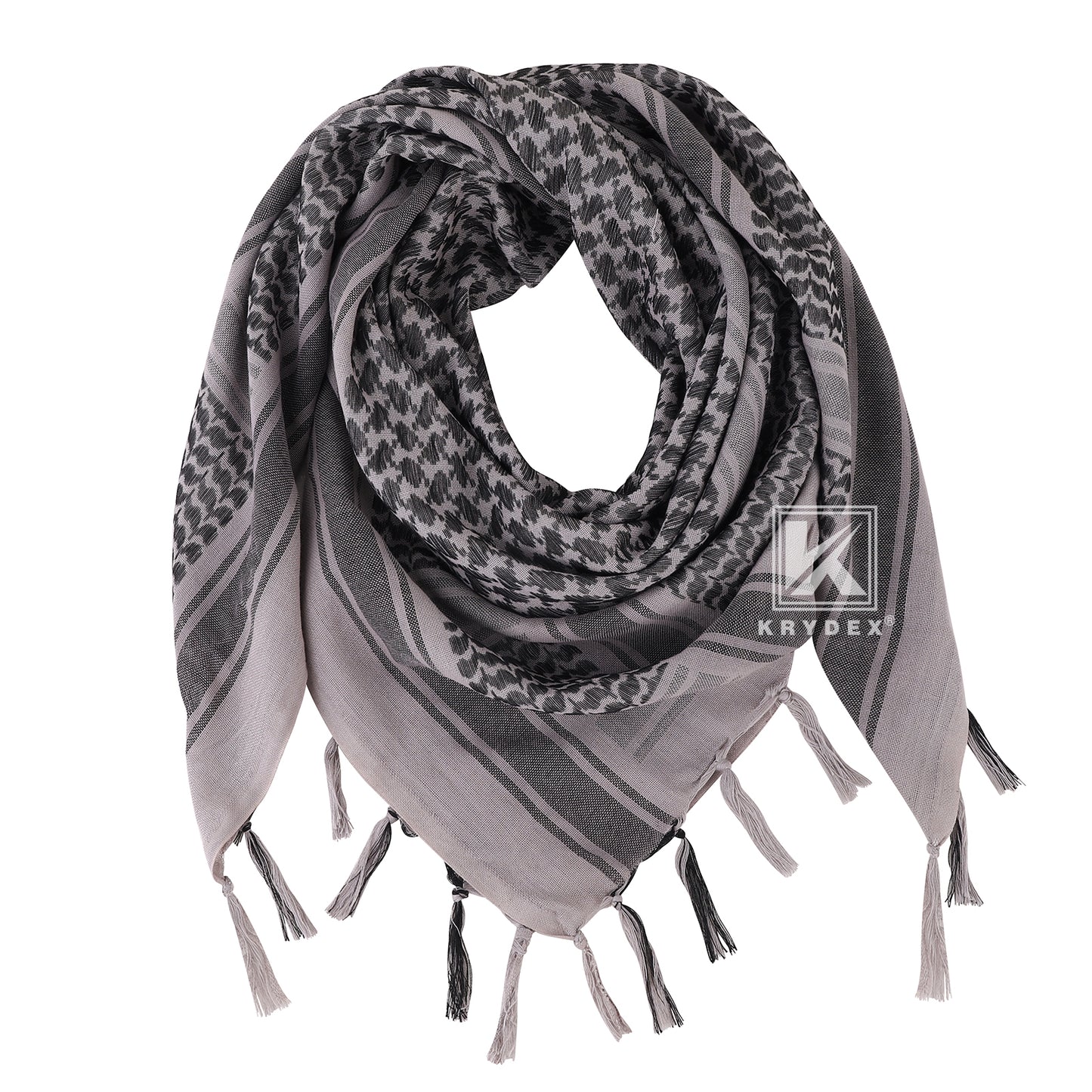 Krydex Tactical Scarf Headwrap Facecover Cotton Shemagh Breathable Balaclava Face Mask Neck Gaiter 43” x 43”