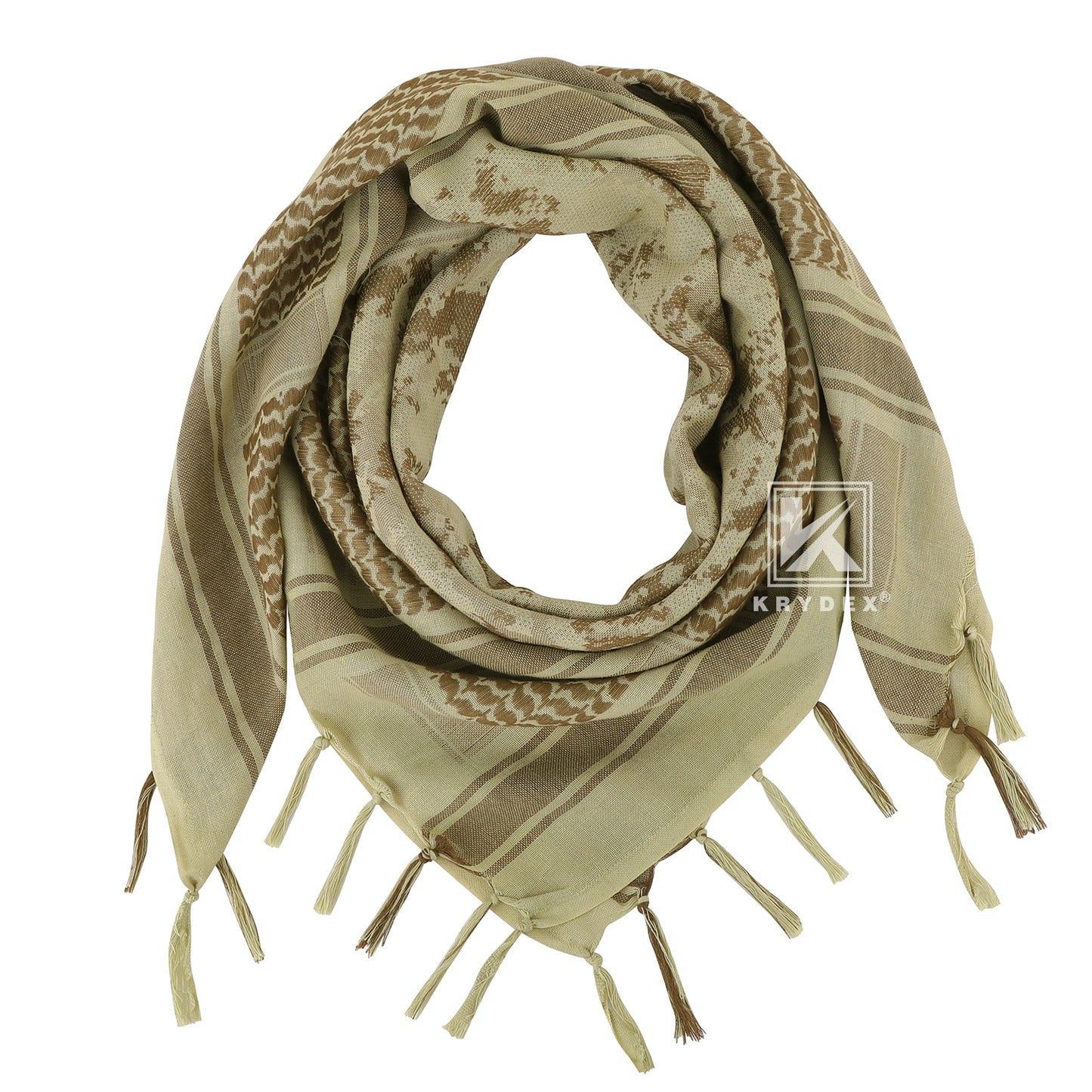 Krydex Tactical Scarf Headwrap Facecover Cotton Shemagh Breathable Balaclava Face Mask Neck Gaiter 43” x 43”