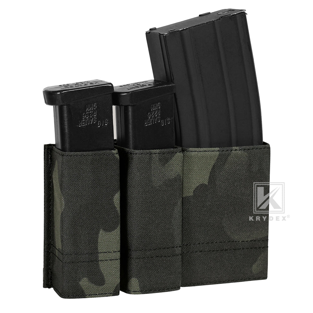 Krydex Tactical Double 9mm & 5.56 Magazine Pouch Mag Holder Duty Belt & Molle Compatible