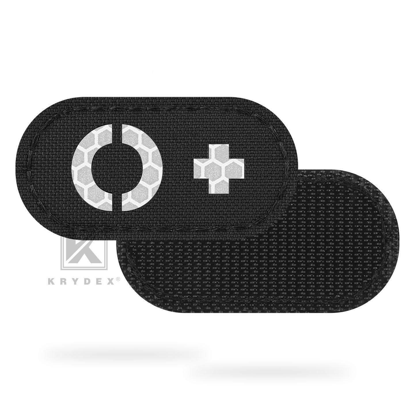 Krydex 4pcs AB+ POS Blood Type Patches Tactical Reflective Hook & Loop Badge First Aid Emergency IFAK Trauma Patch 2x1 In.