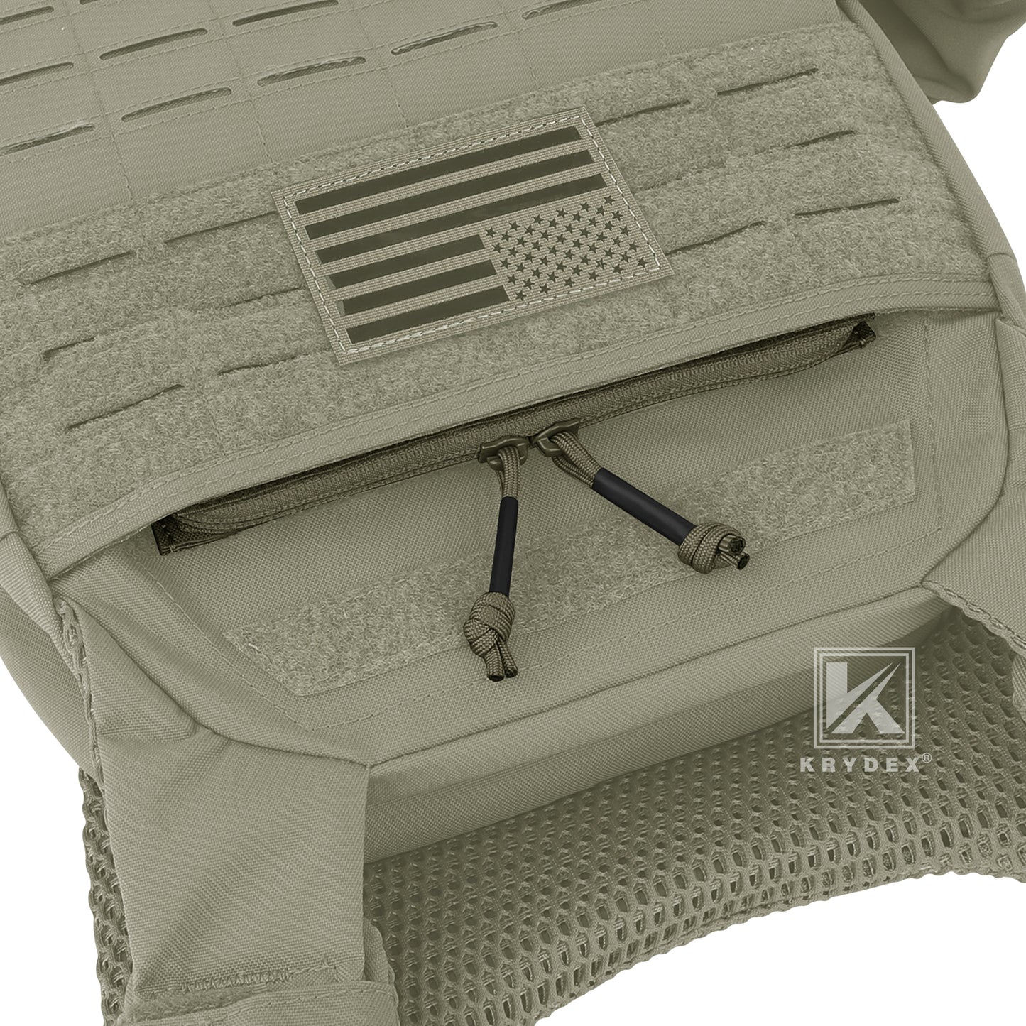 Krydex Tactical Vest Admin Pocket Zipper Insert Chest Full Two Way Zip For 511 Trainer Vest CPC Carrier