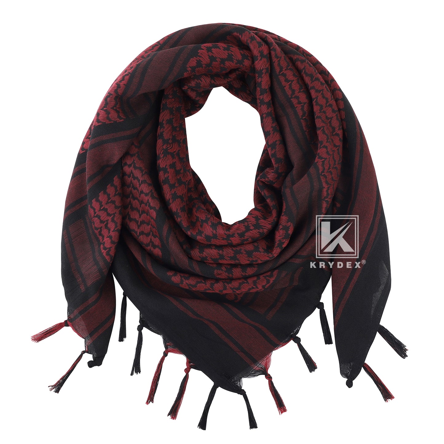 Krydex Tactical Scarf Headwrap Facecover Cotton Shemagh Breathable Balaclava Face Mask Neck Gaiter 43” x 43”
