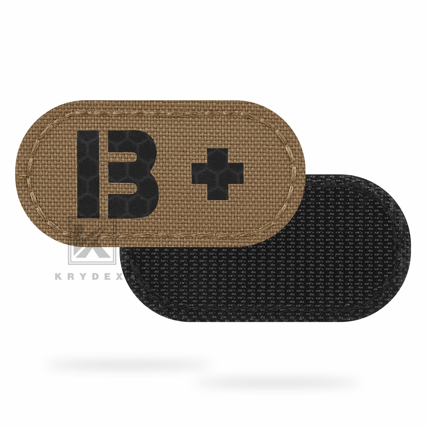 Krydex 4pcs AB+ POS Blood Type Patches Tactical Reflective Hook & Loop Badge First Aid Emergency IFAK Trauma Patch 2x1 In.