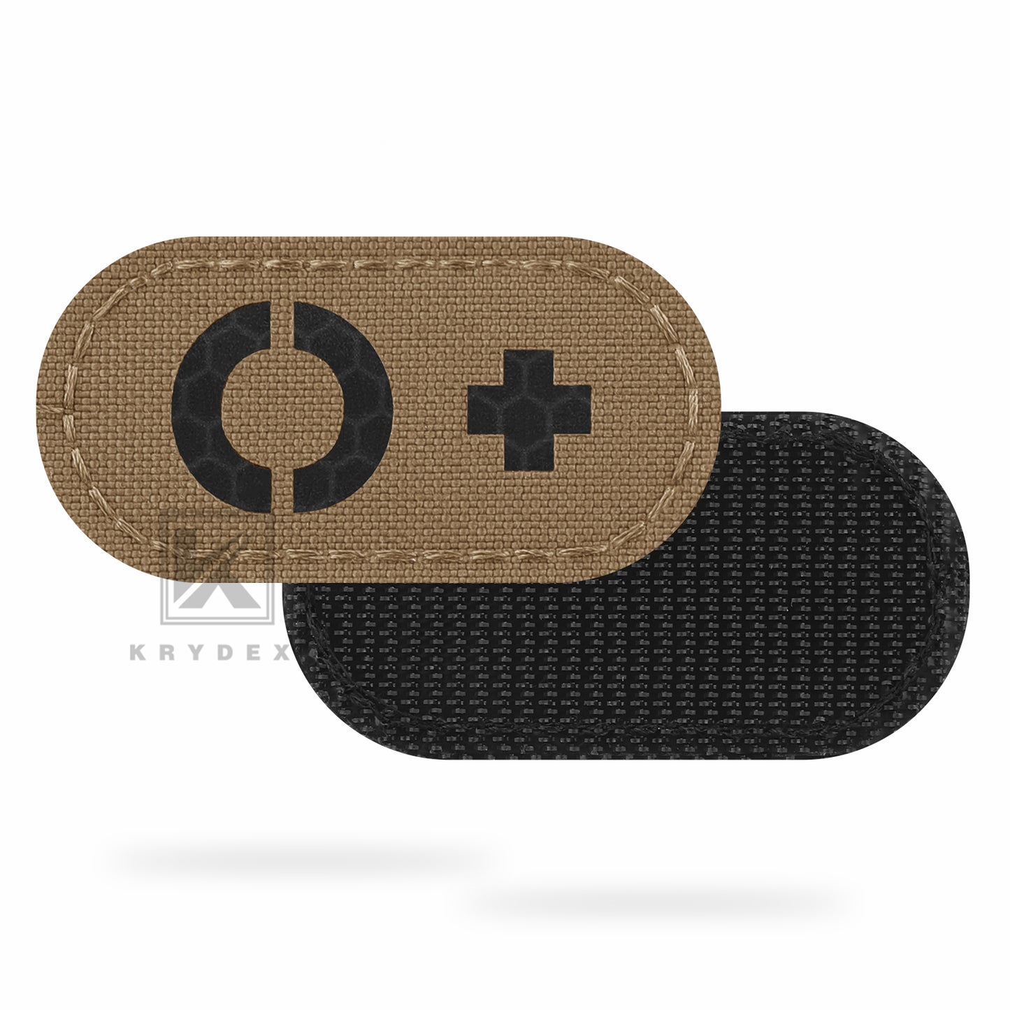 Krydex 4pcs AB+ POS Blood Type Patches Tactical Reflective Hook & Loop Badge First Aid Emergency IFAK Trauma Patch 2x1 In.