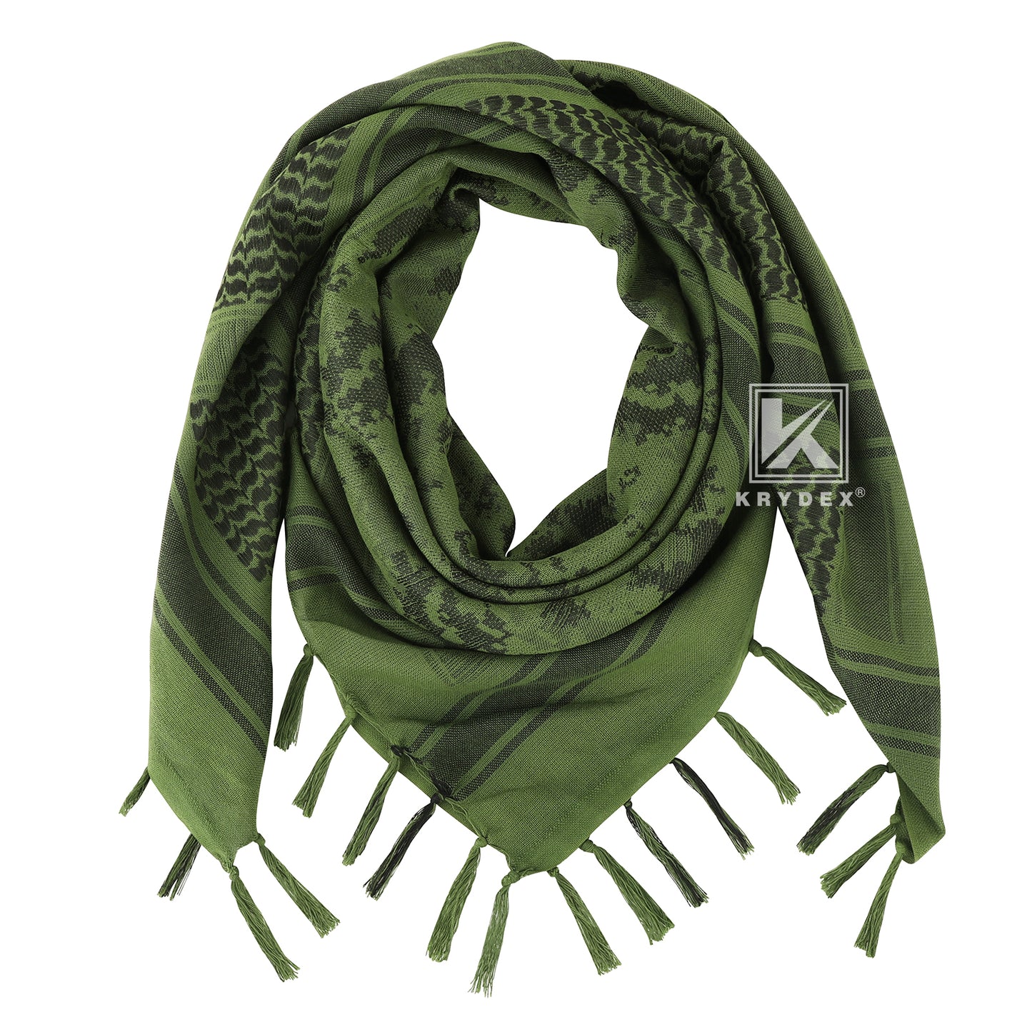 Krydex Tactical Scarf Headwrap Facecover Cotton Shemagh Breathable Balaclava Face Mask Neck Gaiter 43” x 43”