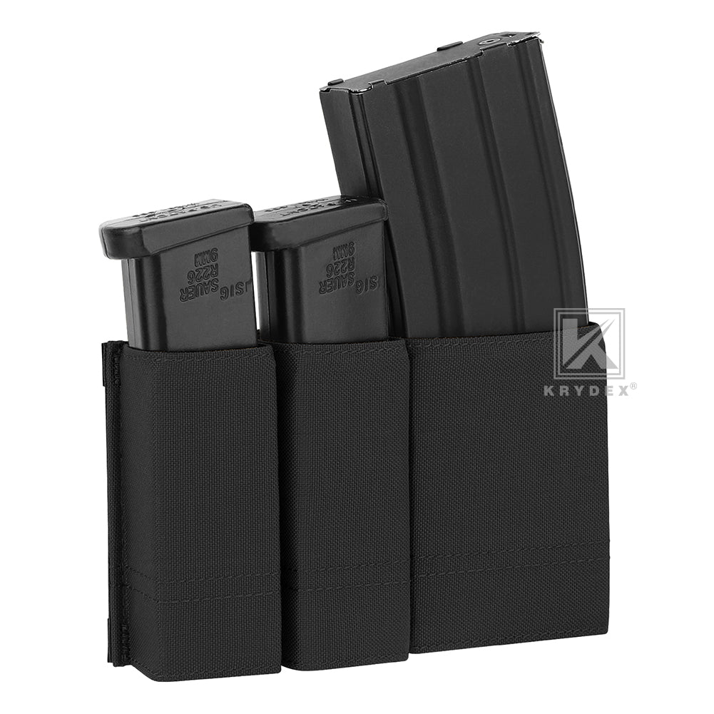 Krydex Tactical Double 9mm & 5.56 Magazine Pouch Mag Holder Duty Belt & Molle Compatible