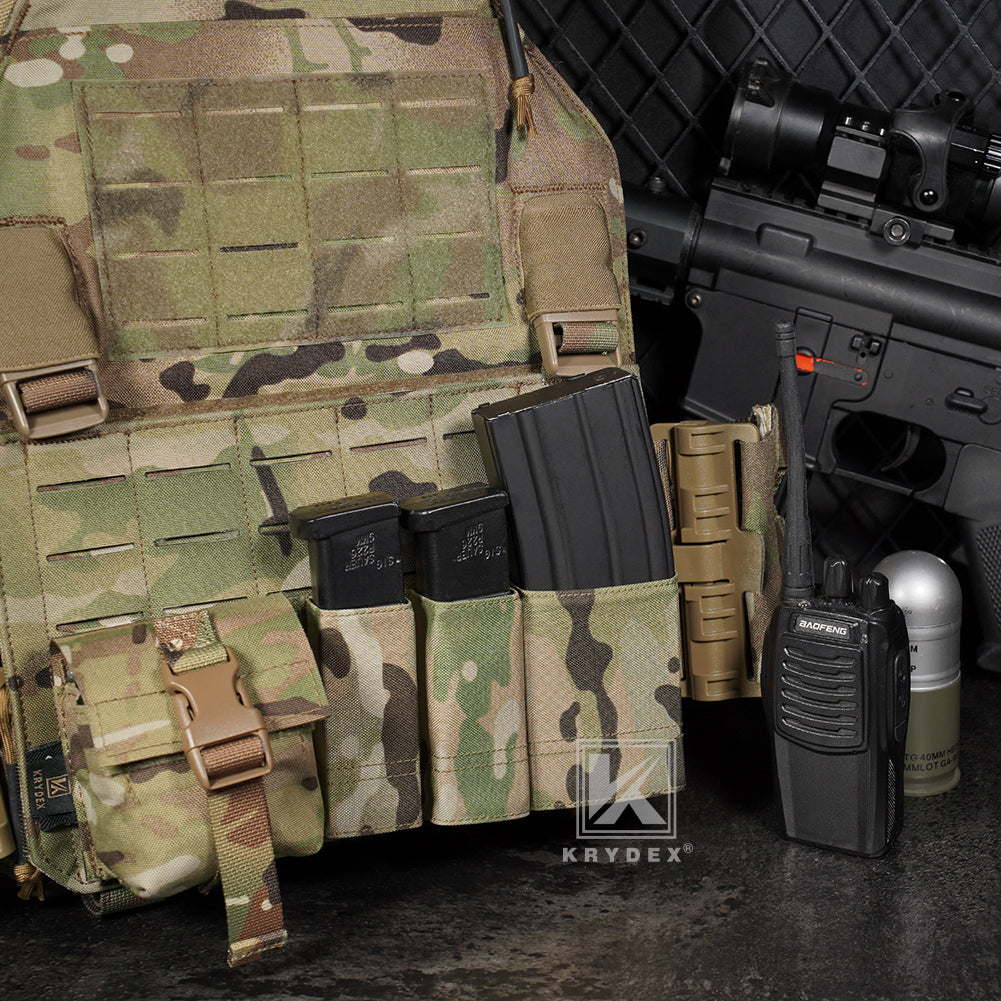 Krydex Tactical Double 9mm & 5.56 Magazine Pouch Mag Holder Duty Belt & Molle Compatible