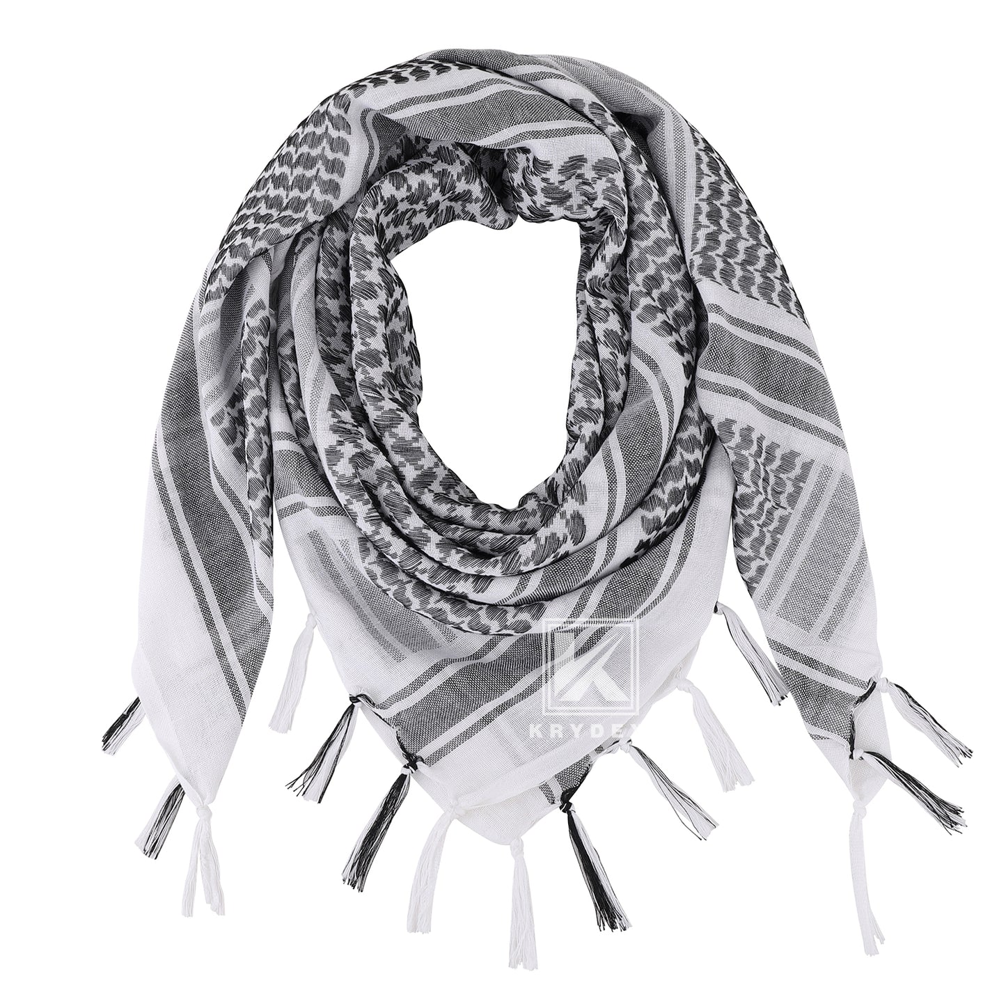 Krydex Tactical Scarf Headwrap Facecover Cotton Shemagh Breathable Balaclava Face Mask Neck Gaiter 43” x 43”