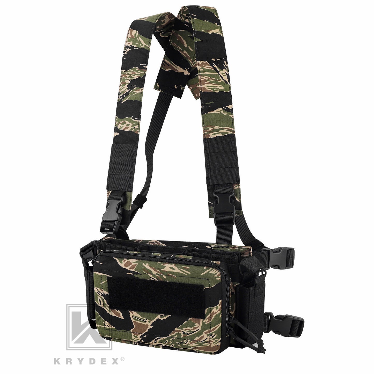 KRYDEX Tactical D3CR Chest Rig 5.56 7.62 Rifle Pistol Mag Pouch Placard Carrier with D3 Flatpack Tactical Backpack