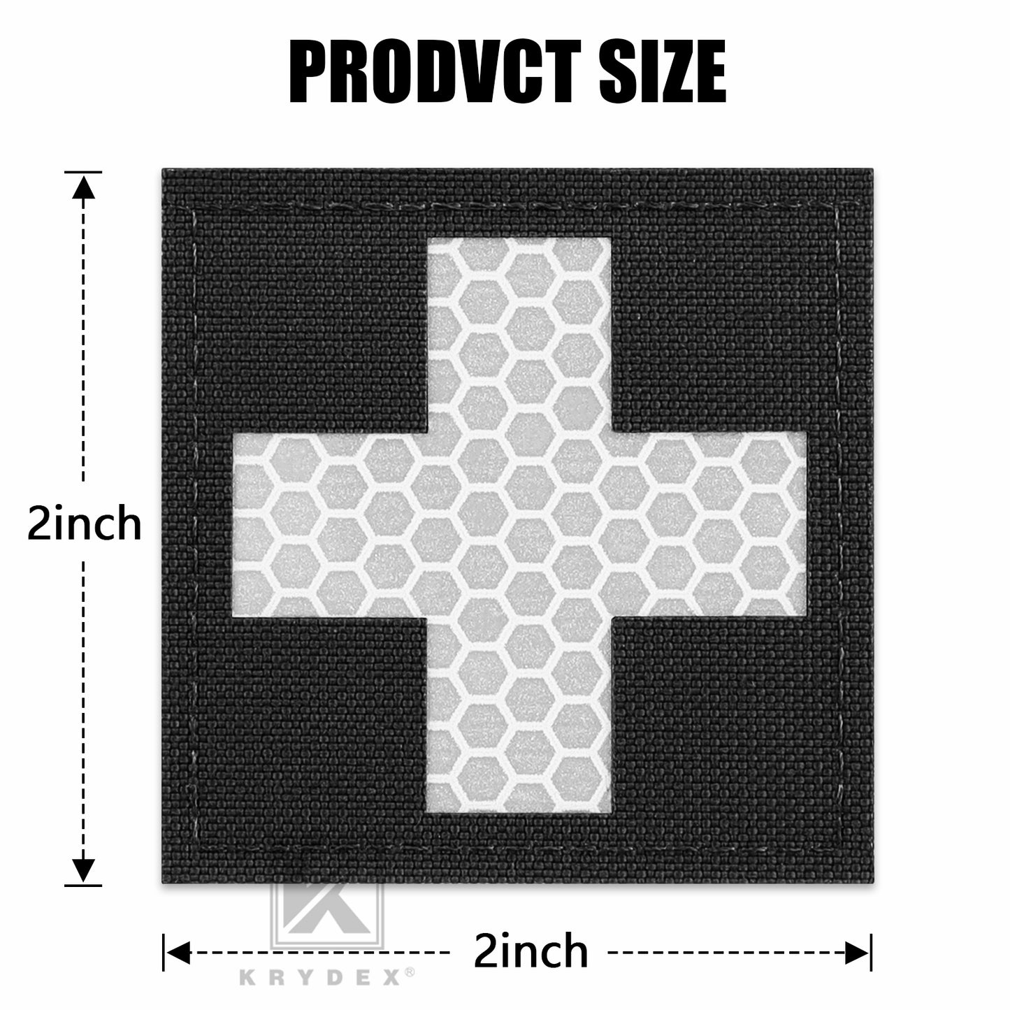 Krydex 2pcs Medical Cross Patches First Aid MED Badge Emergency IFAK Trauma Reflective Patch 2x2 In.