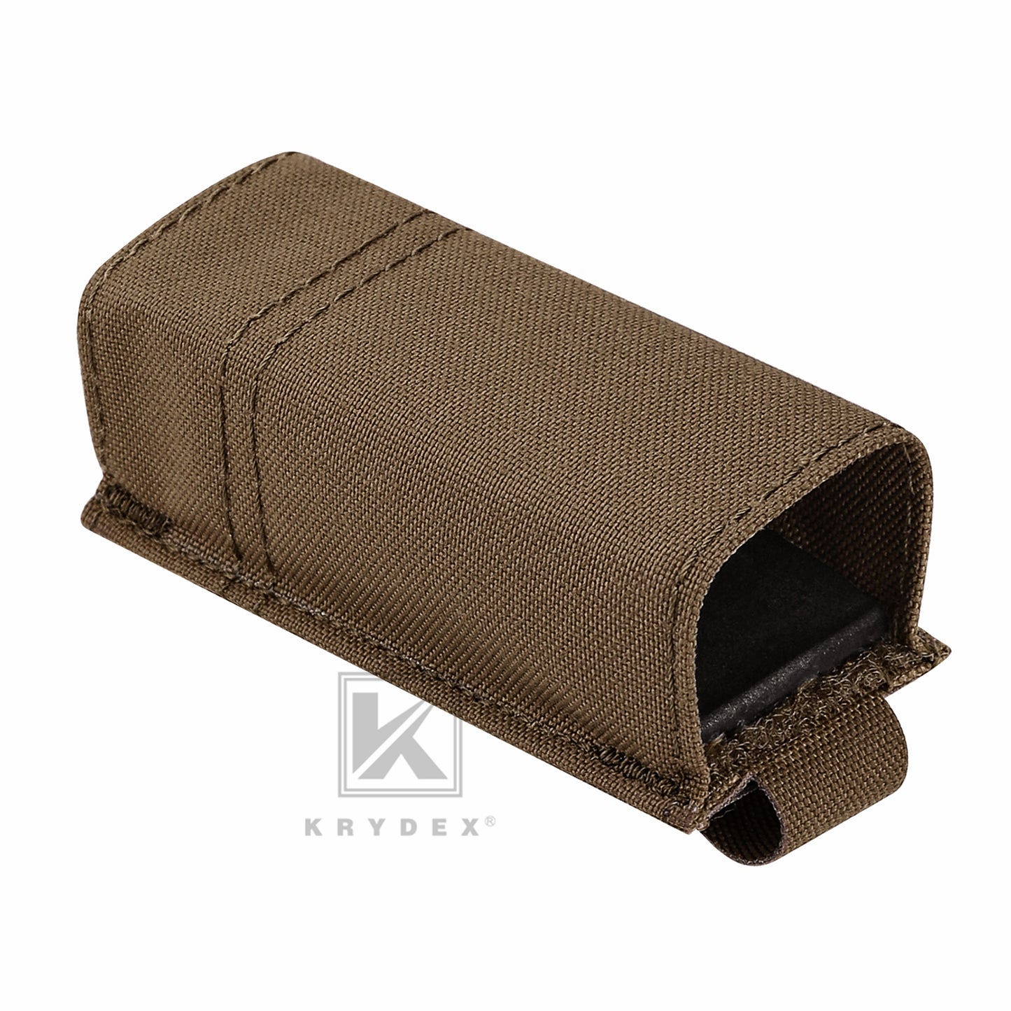 KRYDEX Tactical 9mm Single Pistol Magazine Pouch Mag Holder Duty Belt MOLLE Compatible