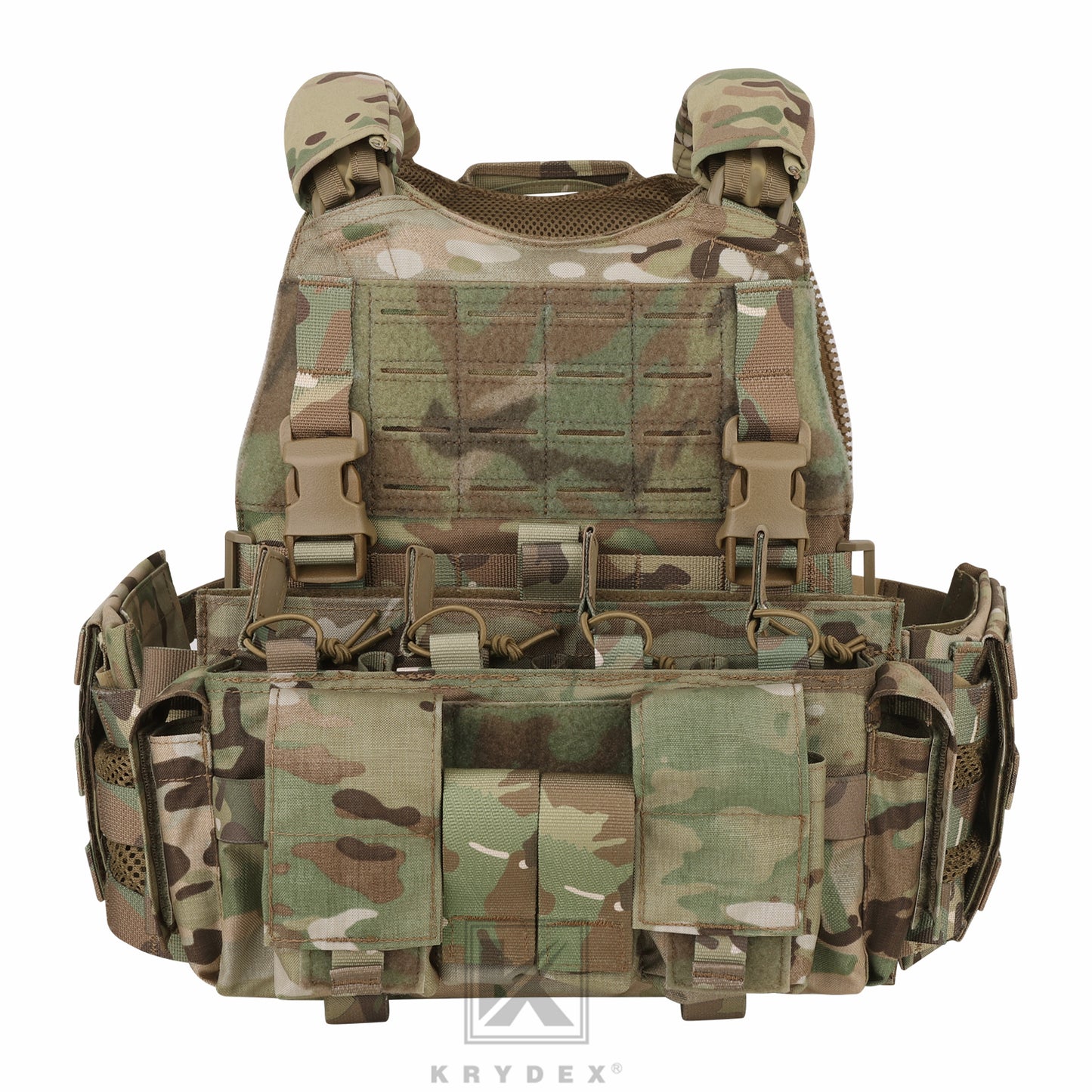 KRYDEX Tactical SCARAB Plate Carrier Heavy Duty Modular MOLLE Vest + MF IV Placard 556 & 9mm Magazine Pouch