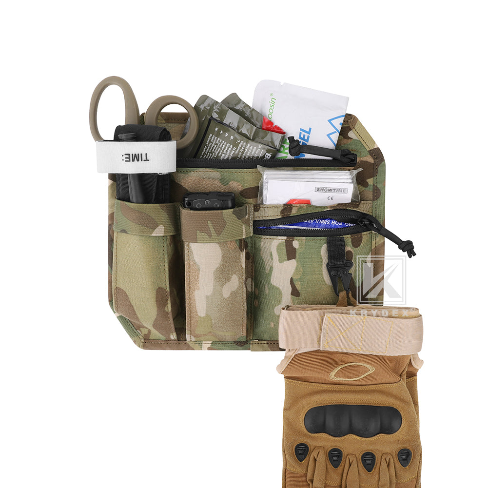 Krydex Tactical Hook Backed Organizer Panel Admin Insert EDC Pouch for Backpack Range Bag Accessory organizer Outdoor survival gear panel
