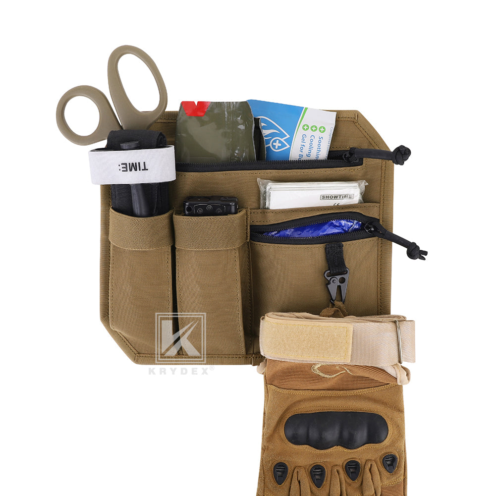 Krydex Tactical Hook Backed Organizer Panel Admin Insert EDC Pouch for Backpack Range Bag Accessory organizer Outdoor survival gear panel