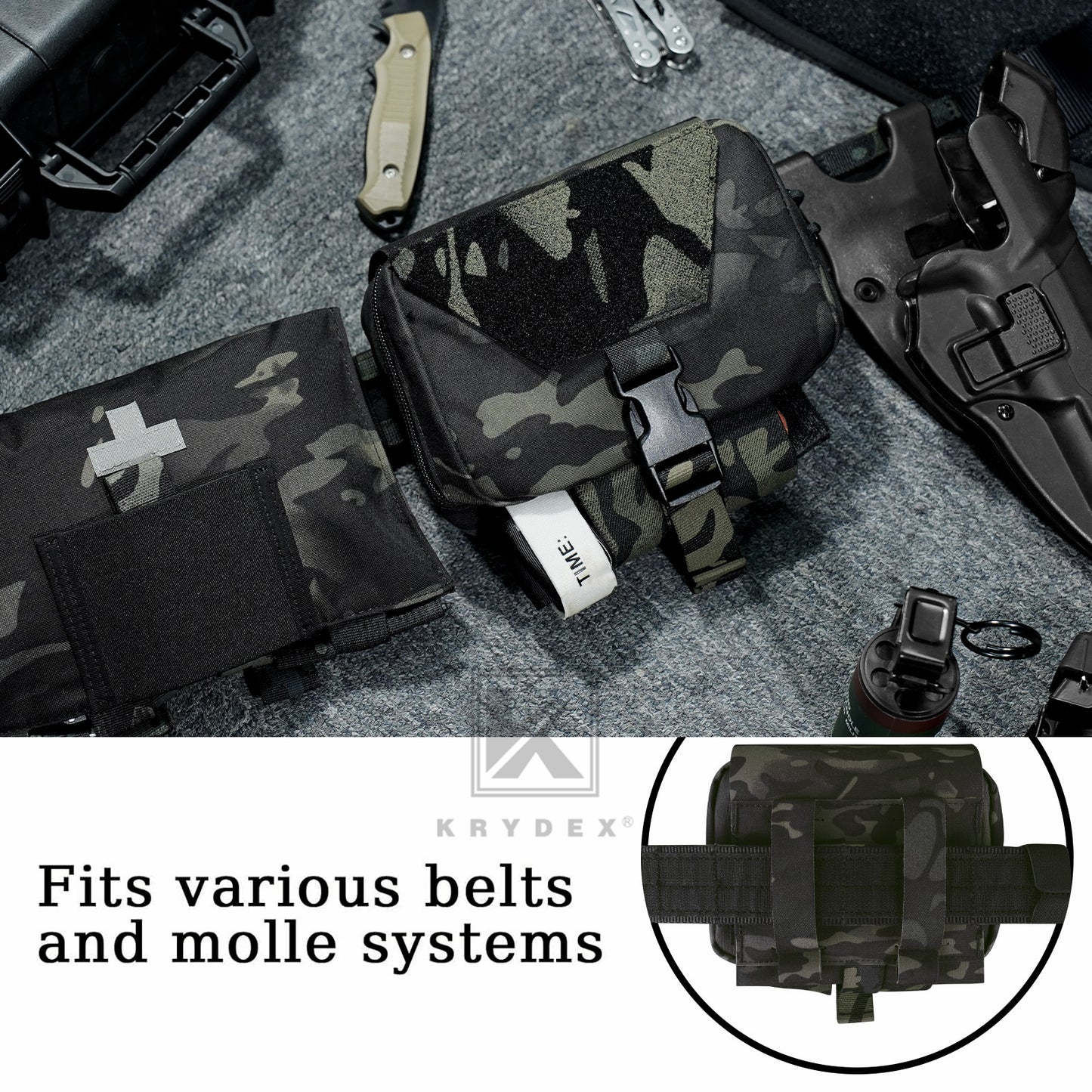 KRYDEX Rip Away IFAK Pouch Medic EMT First Aid Trauma Kit Bag BELT / MOLLE