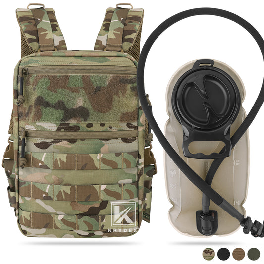 Krydex Tactical Hydration Pack 1.5L 50oz Water Bladder Carrier MOLLE for vest Hydro Backpack