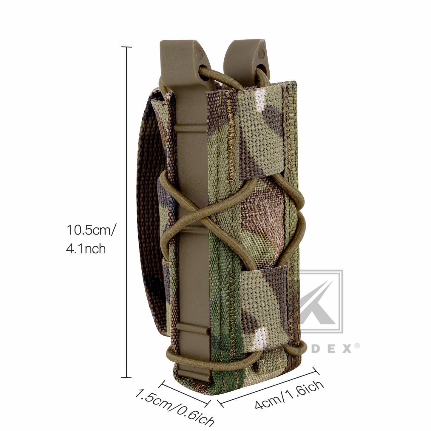 KRYDEX Tactical Modular 9mm Single Pistol Open Top Magazine Pouch Mag Holder