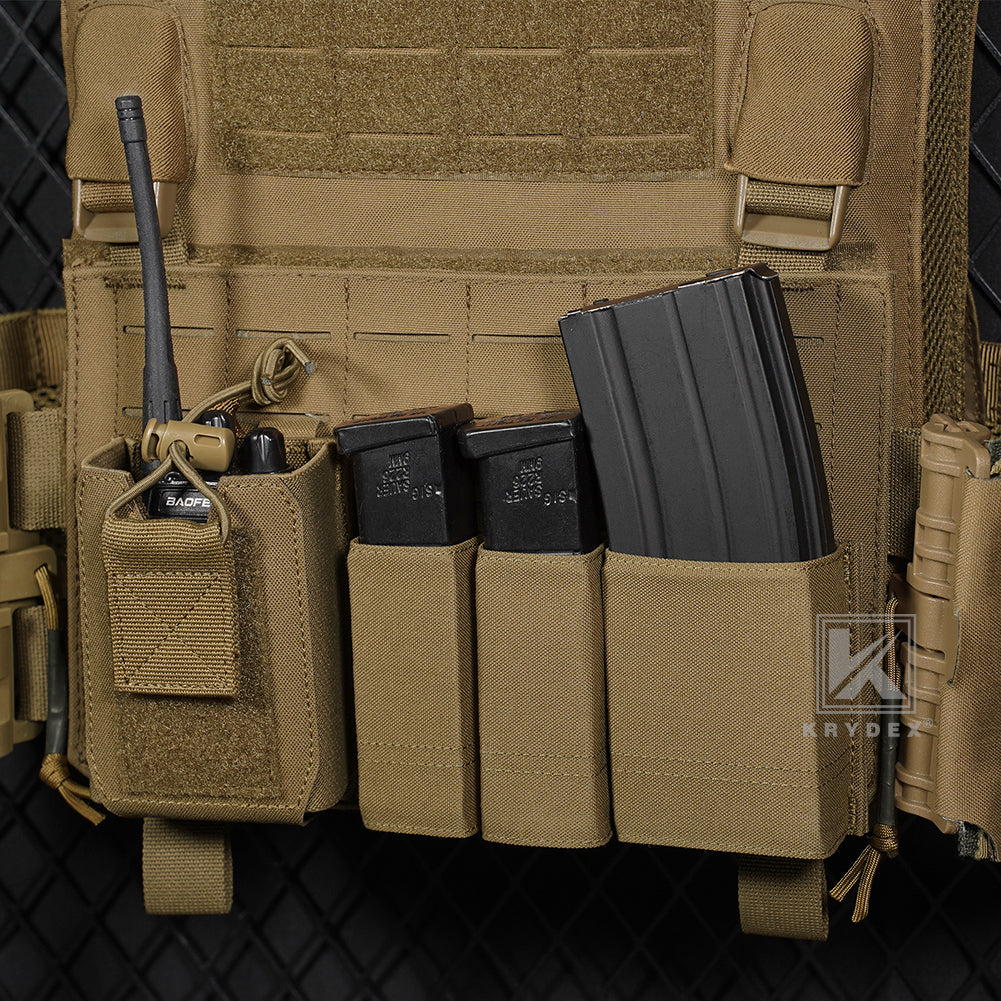 Krydex Tactical Double 9mm & 5.56 Magazine Pouch Mag Holder Duty Belt & Molle Compatible