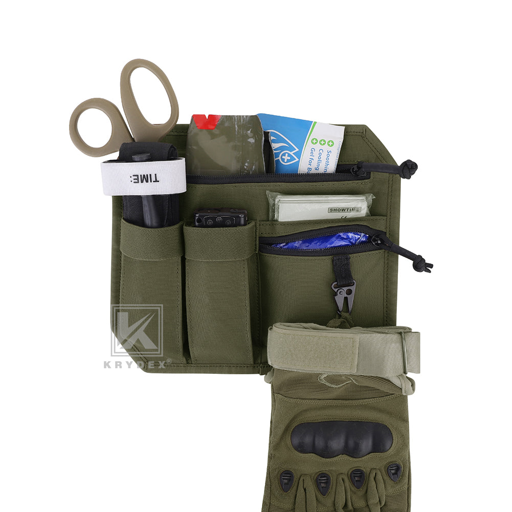 Krydex Tactical Hook Backed Organizer Panel Admin Insert EDC Pouch for Backpack Range Bag Accessory organizer Outdoor survival gear panel
