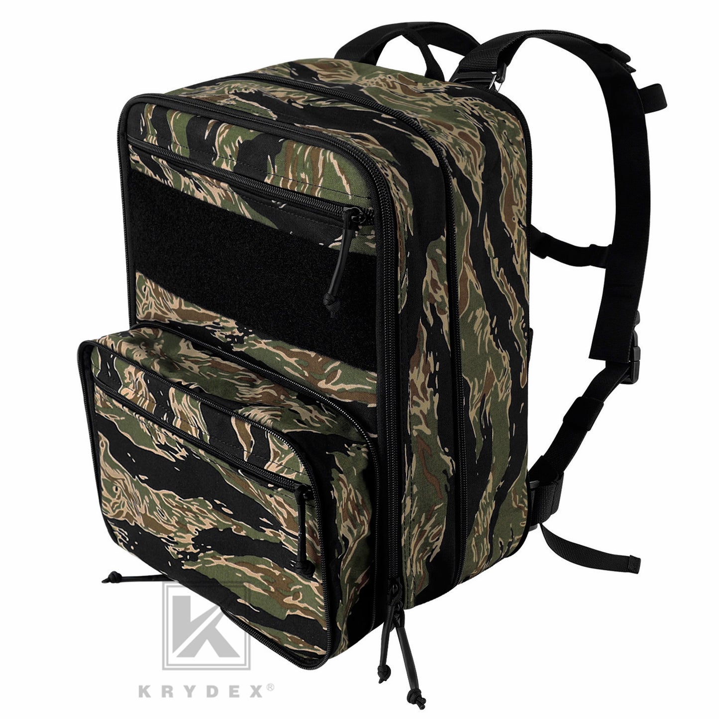 KRYDEX Tactical D3CR Chest Rig 5.56 7.62 Rifle Pistol Mag Pouch Placard Carrier with D3 Flatpack Tactical Backpack