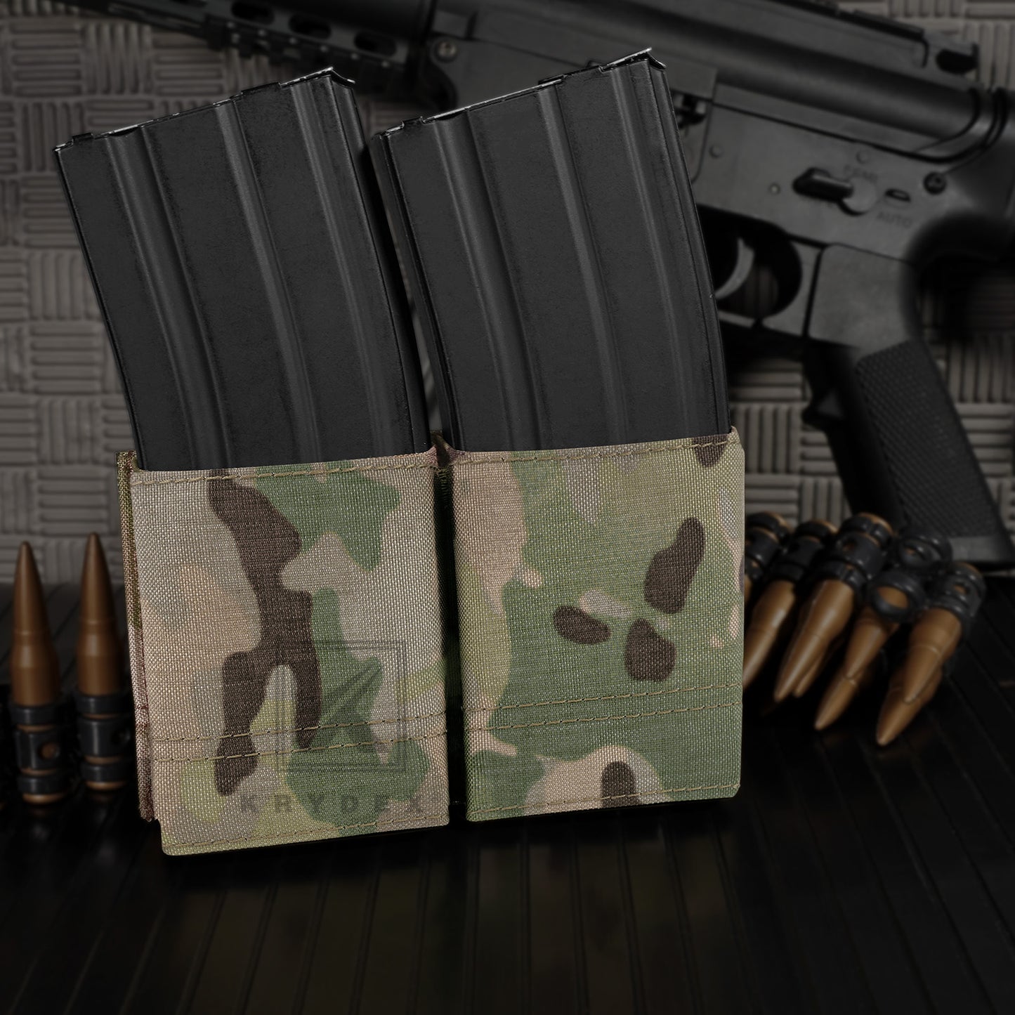 Krydex Tactical 5.56 Double Magazine Pouch M4 Mag Holder Duty Belt & Molle Compatible