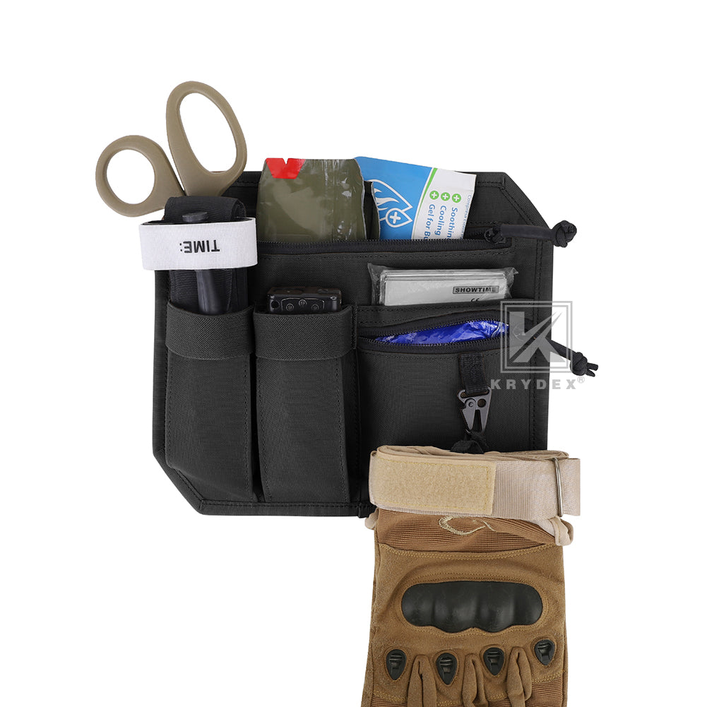 Krydex Tactical Hook Backed Organizer Panel Admin Insert EDC Pouch for Backpack Range Bag Accessory organizer Outdoor survival gear panel