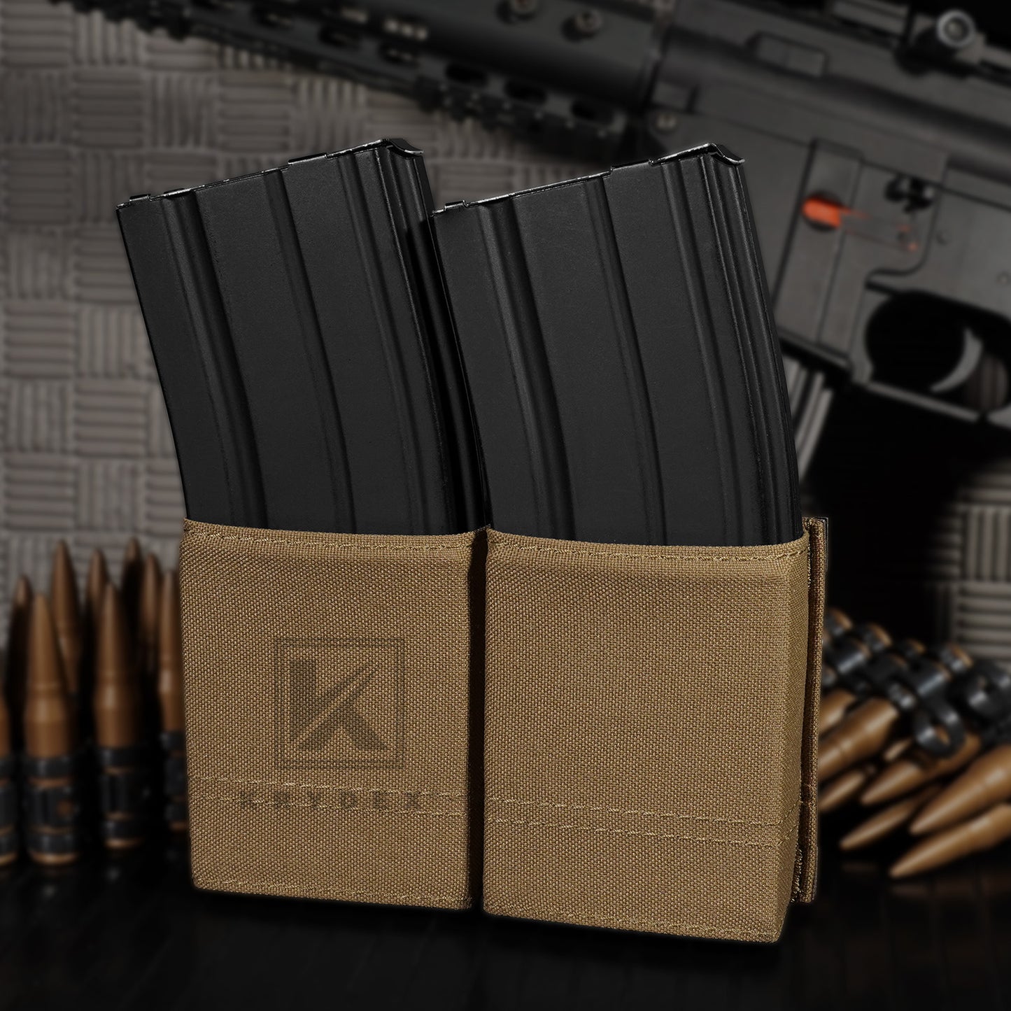Krydex Tactical 5.56 Double Magazine Pouch M4 Mag Holder Duty Belt & Molle Compatible