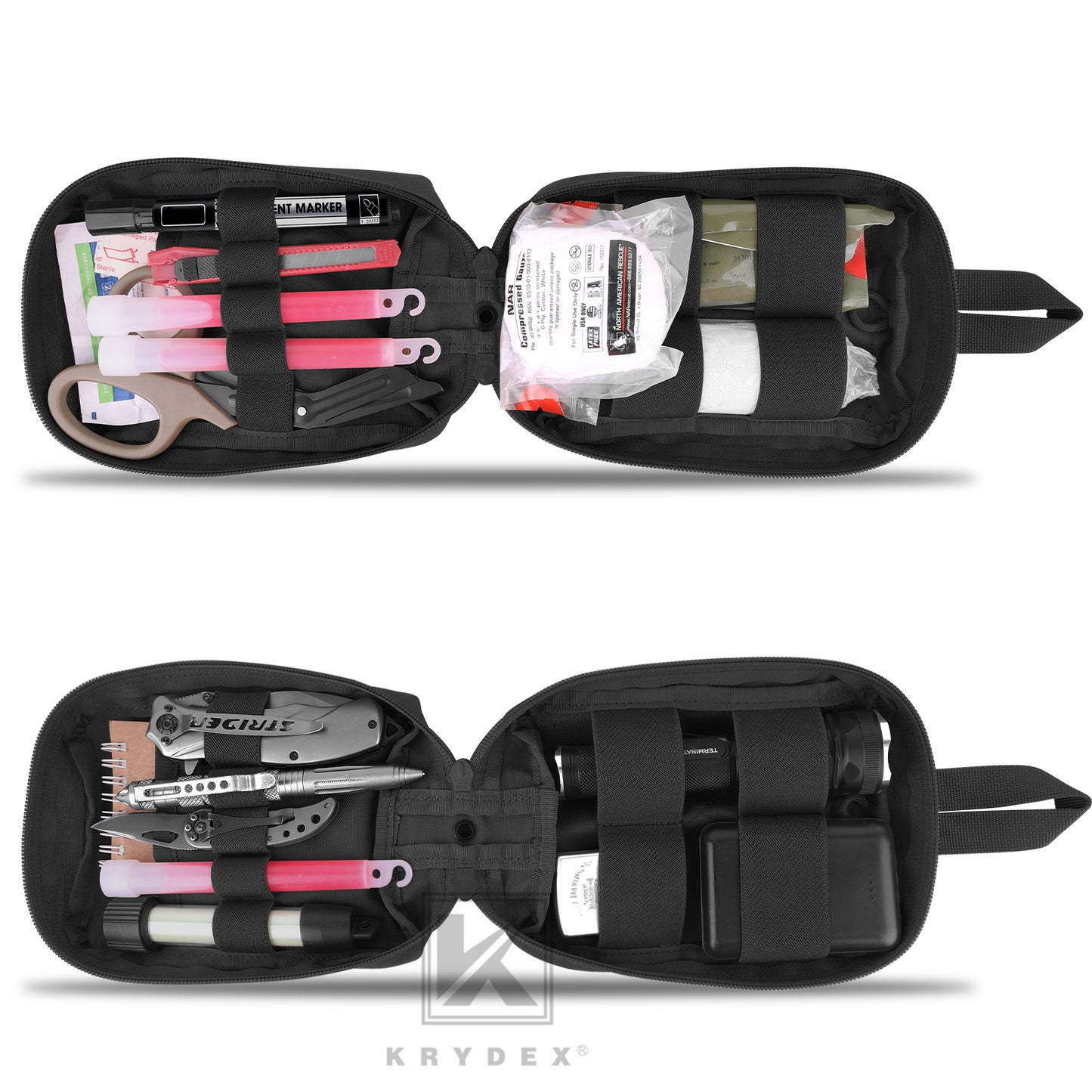 Krydex Tactical Rip Away Medical Pouch Tear Off First Aid IFAK Pouch Trauma Bag Molle & Belt Outdoor Emergency Survival Bag
