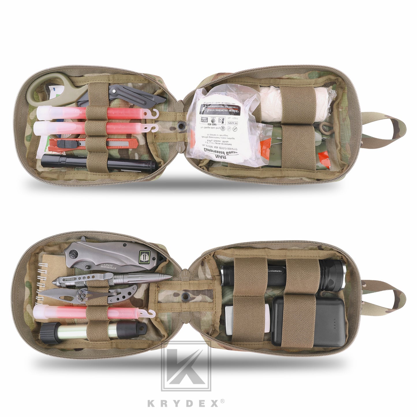 Krydex Tactical Rip Away Medical Pouch Tear Off First Aid IFAK Pouch Trauma Bag Molle & Belt Outdoor Emergency Survival Bag