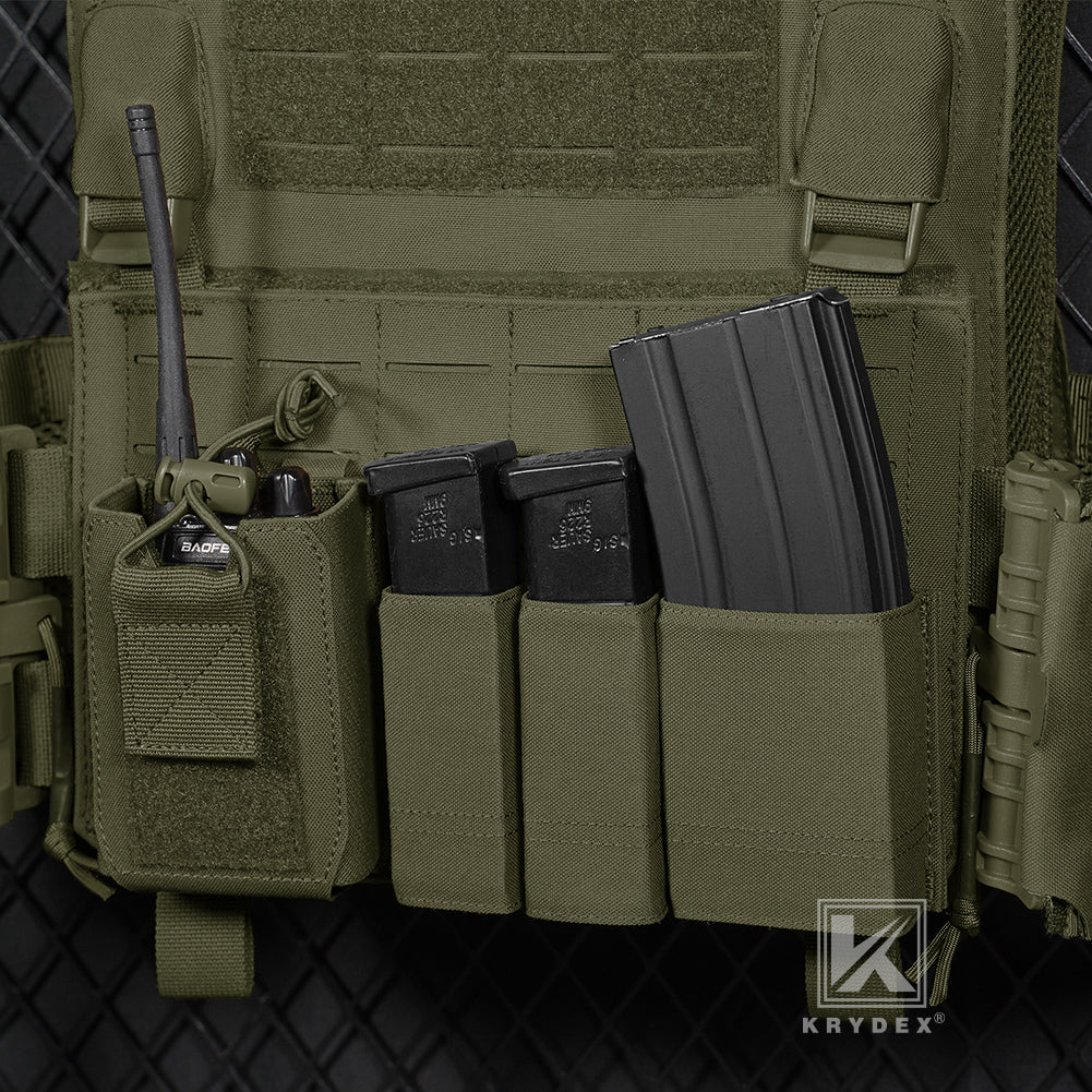 Krydex Tactical Double 9mm & 5.56 Magazine Pouch Mag Holder Duty Belt & Molle Compatible